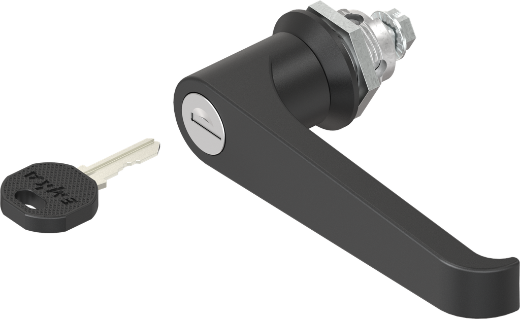 L-handle quarter turn, keyed EK 333, Zinc die black powder-coated; 1000 ...